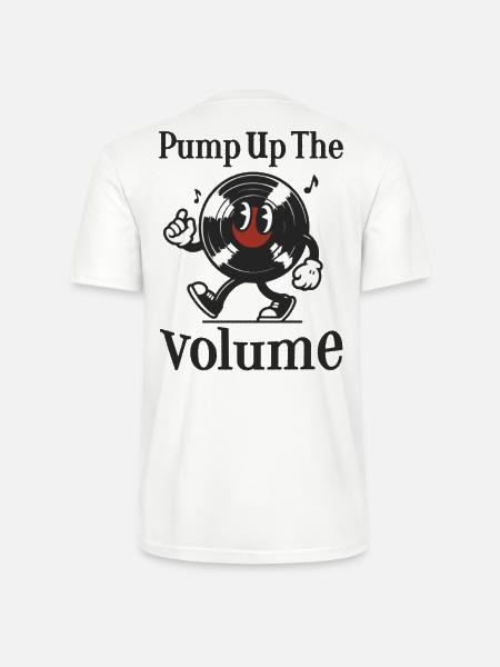 Pump Up The Volume Disque Vinyle Chemise Rétro Vinyle - T-shirt bio CRAFTER Stanley Stella Unisexe - blanc