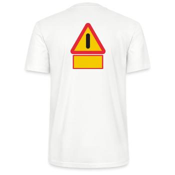 Warning: Other danger - 2 lines of own text! Road sign - Stanley/Stella CRAFTER Unisex Organic T-Shirt - white - Back - Michal (187cm)