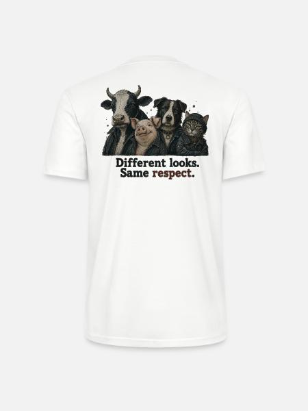 Same Respect – Cooles Statement für Tierfreunde - Stanley/Stella Unisex Bio-T-Shirt CRAFTER - Weiß