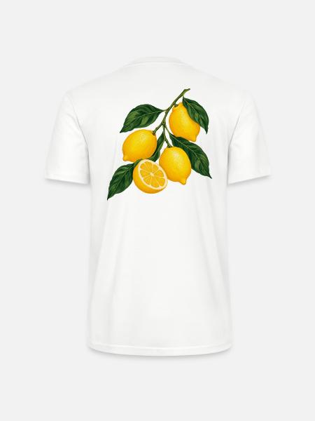 Zitruszweig Gelbe Lemons Motiv - Stanley/Stella Unisex Bio-T-Shirt CRAFTER - Weiß
