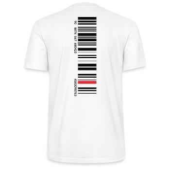 Code-barres - T-shirt bio CRAFTER Stanley Stella Unisexe - blanc - Dos - Michal (187cm)
