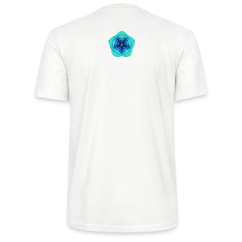 Golden ratio spiral flower 5x - Stanley/Stella CRAFTER Unisex Organic T-Shirt - white - Back - Michal (187cm)