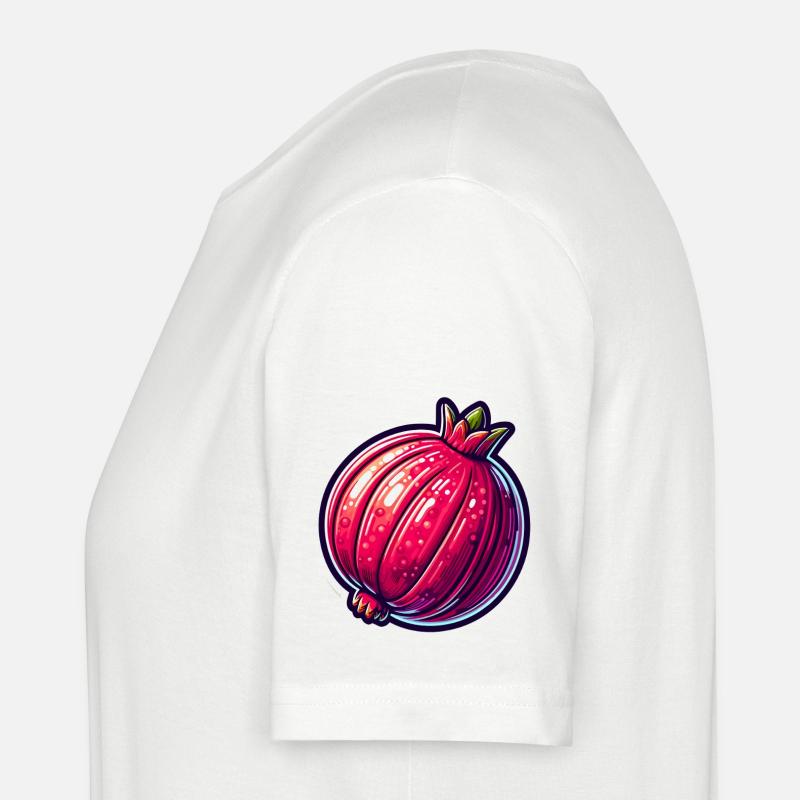 Vibrant Hyper-Realistic Pomegranate Illustration - Stanley/Stella CRAFTER Unisex Organic T-Shirt - white