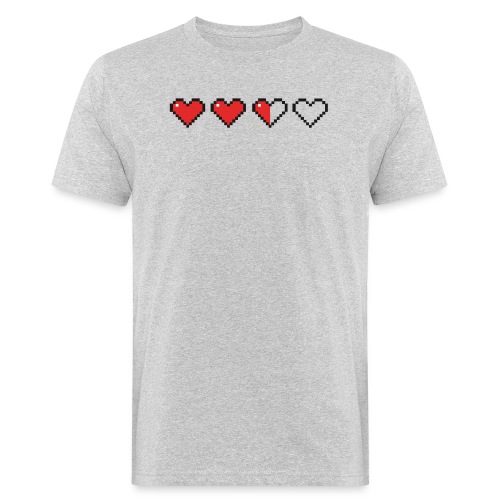 Pixel Herzen - Männer Bio-T-Shirt