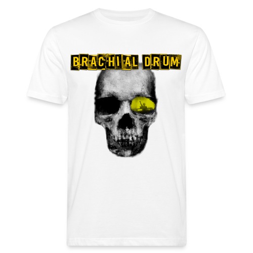 Brachial Drum Logo / Skull mit Schriftzug - Männer Bio-T-Shirt
