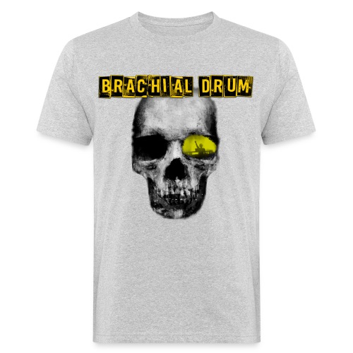 Brachial Drum Logo / Skull mit Schriftzug - Männer Bio-T-Shirt