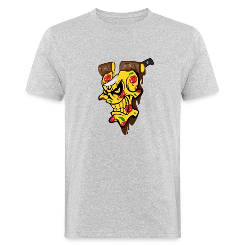 Pizza Schädel mit Messer - Männer Bio-T-Shirt