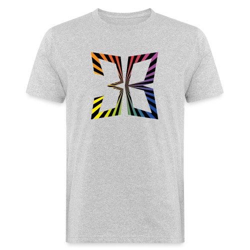 3B quadrat symm rainbo color blk - T-shirt bio Homme