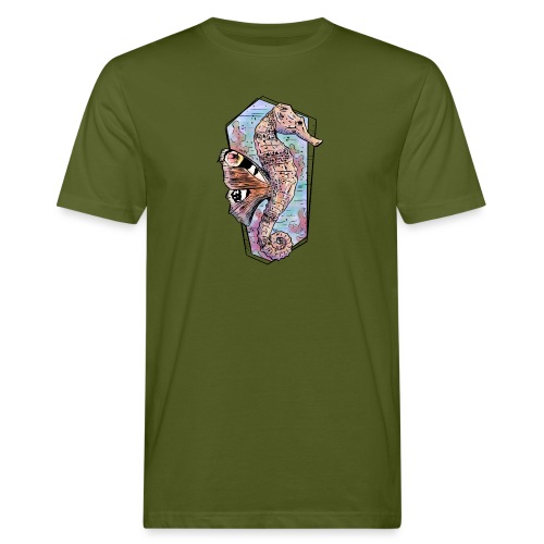 Fantasie-Seepferdchen in Wasserfarben - Männer Bio-T-Shirt