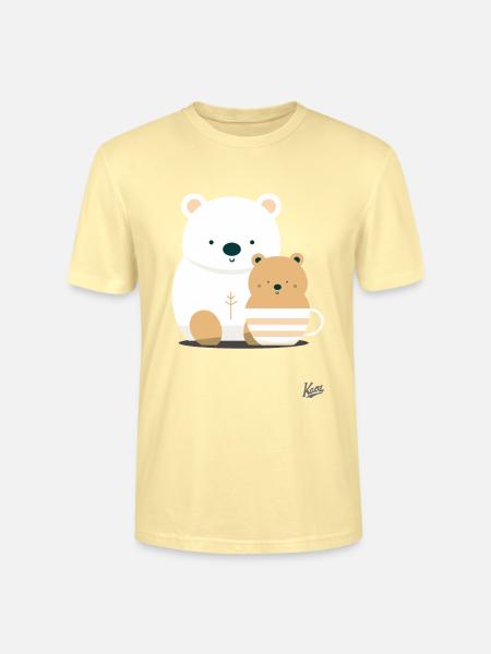 Store bjørn og lille bjørn i en kaffekopp - Stanley/Stella CRAFTER unisex økologisk T-skjorte - krem