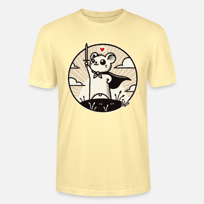 Maus-Held mit Umhang - Stanley/Stella Unisex Bio-T-Shirt CRAFTER - Creme