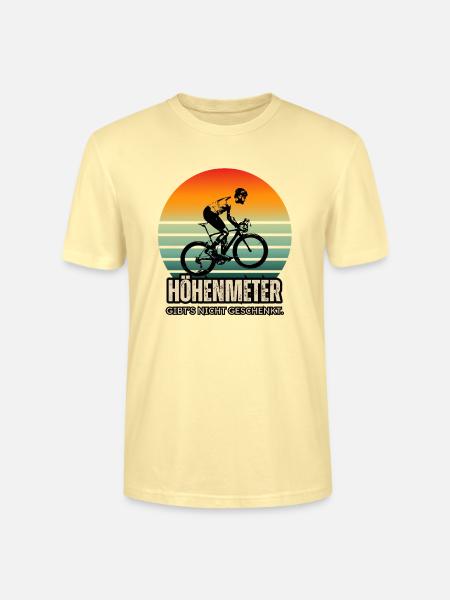 Lustiger Radspruch - Höhenmeter nicht geschenkt - Stanley/Stella Unisex Bio-T-Shirt CRAFTER - Creme