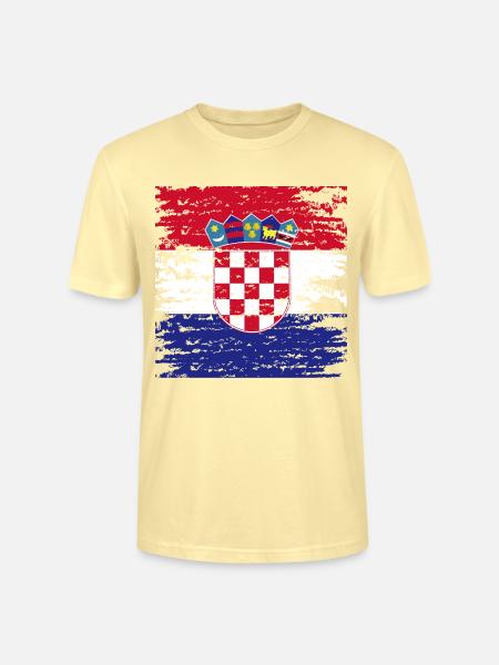 Authentisches kroatisches Flaggenwappen - Stanley/Stella Unisex Bio-T-Shirt CRAFTER - Creme