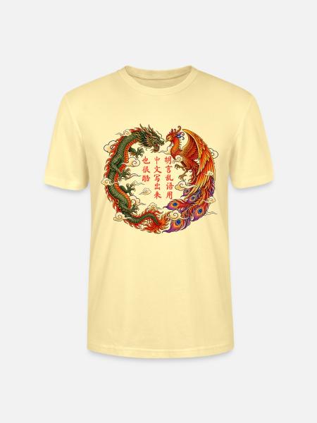 Drachenphönix Yin Yang Kreis - Stanley/Stella Unisex Bio-T-Shirt CRAFTER - Creme