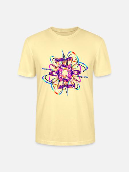 Lebendige Neon-Mandala-Grafik - Stanley/Stella Unisex Bio-T-Shirt CRAFTER - Creme