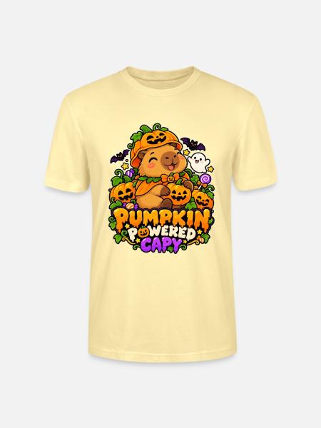 Pumpkin Powered Capybara - Stanley/Stella Unisex Bio-T-Shirt CRAFTER - Creme