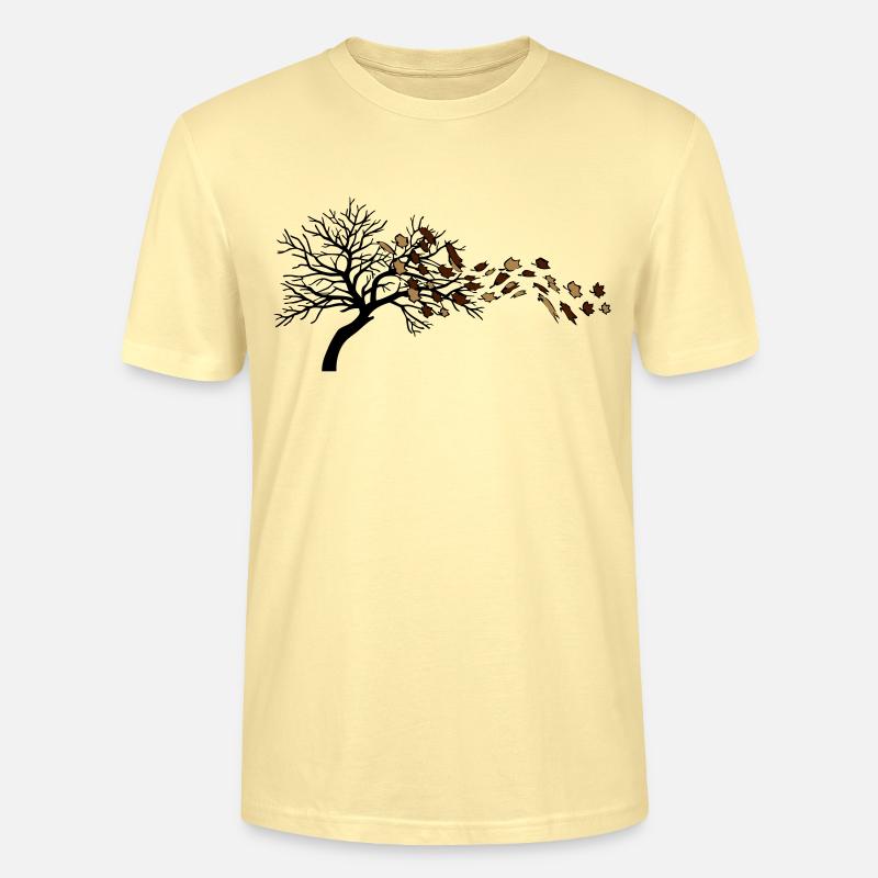 Herbstblätter wind baum - Stanley/Stella Unisex Bio-T-Shirt CRAFTER - Creme