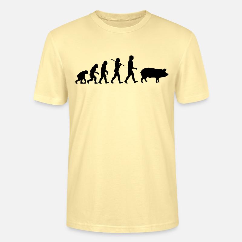 Evolution zum Schwein - Stanley/Stella Unisex Bio-T-Shirt CRAFTER - Creme