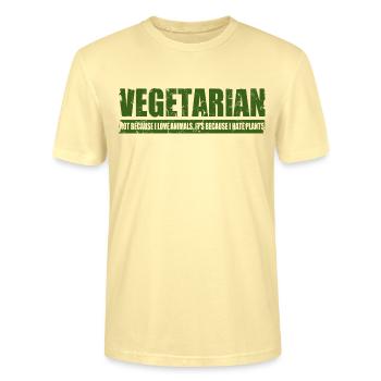 Vegetarian - T-shirt bio CRAFTER Stanley Stella Unisexe - crème - Devant - Alina (178cm) & Michal (187cm)