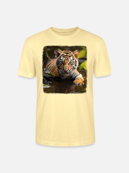 Tiger realistic Tigerbaby - Stanley/Stella Unisex Bio-T-Shirt CRAFTER - Creme