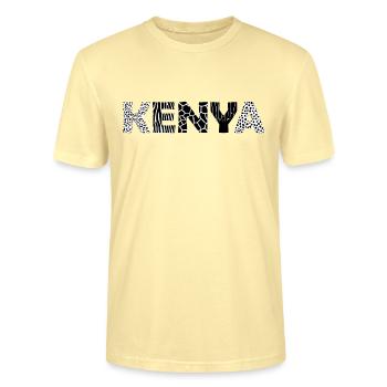 KENYA - lettres avec imprimé animal - T-shirt bio CRAFTER Stanley Stella Unisexe - crème - Devant - Alina (178cm) & Michal (187cm)