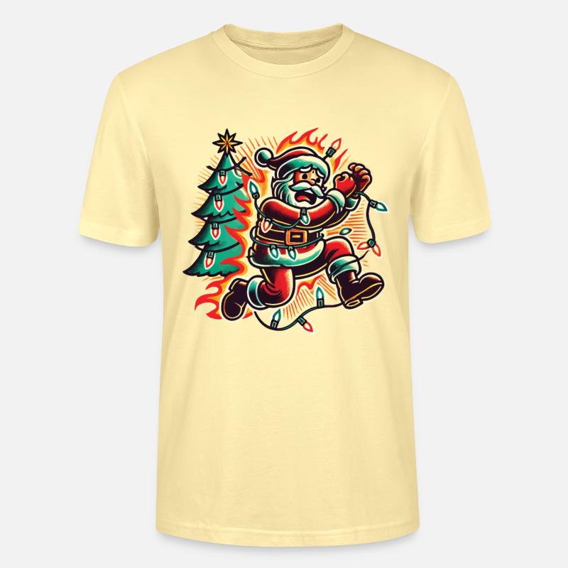 Chaos de Noël, danger d’électrocution - T-shirt bio CRAFTER Stanley Stella Unisexe - crème