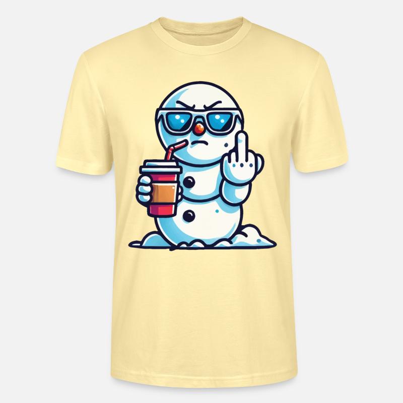 Cooler Schneemann Mit Statement - Stanley/Stella Unisex Bio-T-Shirt CRAFTER - Creme