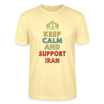 keep calm and support iran - Stanley/Stella CRAFTER Unisex Organic T-Shirt - cream - Front - Alina (178cm) & Michal (187cm)