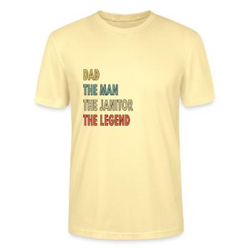 Dad The Man The Janitor The Legend - Stanley/Stella CRAFTER Unisex Organic T-Shirt - cream - Front - Alina (178cm) & Michal (187cm)