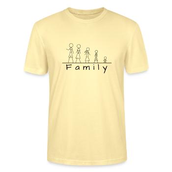 Stick figure family - Stanley/Stella CRAFTER Unisex Organic T-Shirt - cream - Front - Alina (178cm) & Michal (187cm)