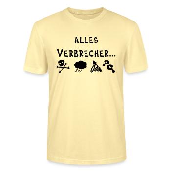 alles Verbrecher - Stanley/Stella Unisex Bio-T-Shirt CRAFTER - Creme - Vorne - Alina (178cm) & Michal (187cm)