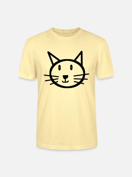 Katze Katzengesicht Geschenk Geschenkidee - Stanley/Stella Unisex Bio-T-Shirt CRAFTER - Creme