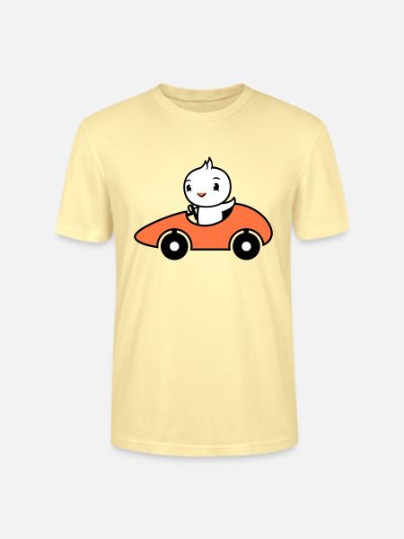 Fugl kører Hurtig Bil Racer Bil Sport Racing - Stanley Stella CRAFTER unisex økologisk-T-shirt - cremefarvet