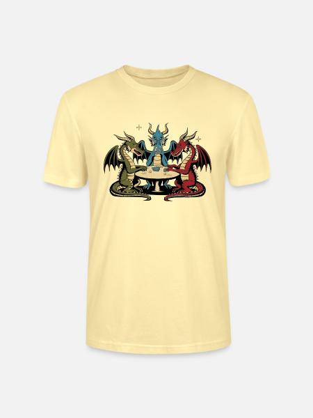 Dragons playing cards - Stanley/Stella CRAFTER Unisex Organic T-Shirt - cream