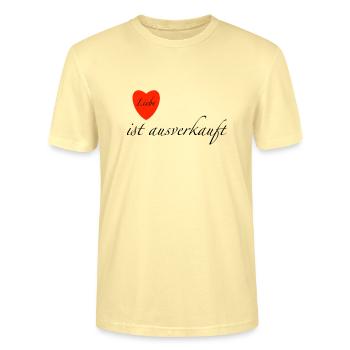 love is sold out - Stanley/Stella CRAFTER Unisex Organic T-Shirt - cream - Front - Alina (178cm) & Michal (187cm)