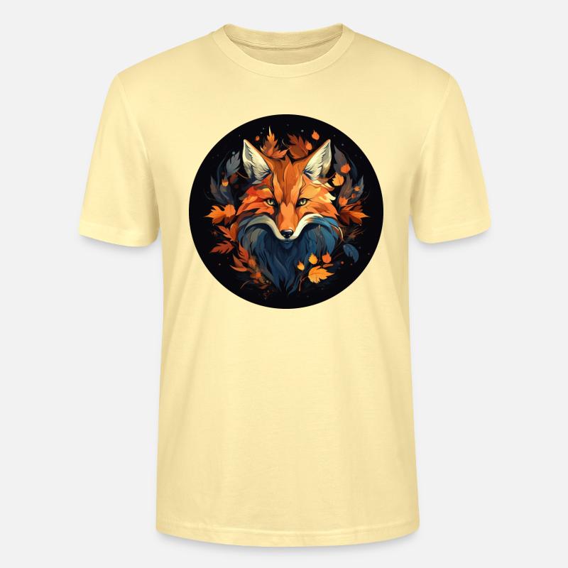 Renard dans le feuillage d’automne - T-shirt bio CRAFTER Stanley Stella Unisexe - crème