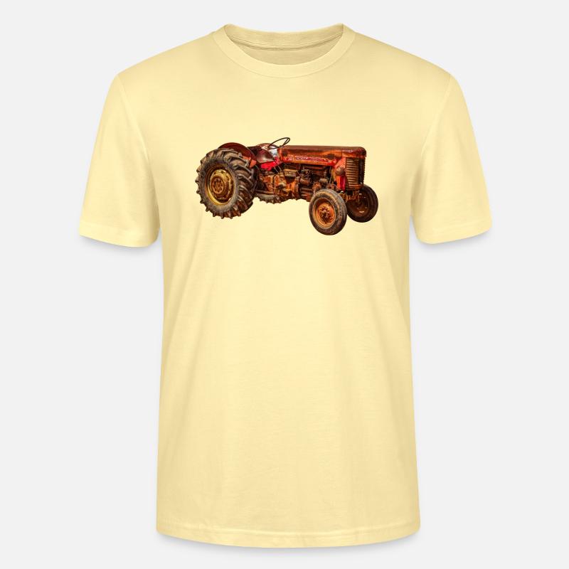 roter Traktor Oldtimer - Stanley/Stella Unisex Bio-T-Shirt CRAFTER - Creme