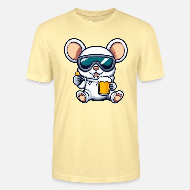 Maus Apres Ski Bier Comic - Stanley/Stella Unisex Bio-T-Shirt CRAFTER - Creme