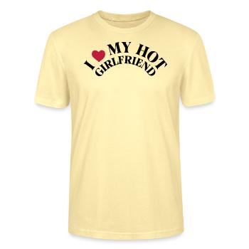 J’aime ma copine sexy, j’aime ma copine - T-shirt bio CRAFTER Stanley Stella Unisexe - crème - Devant - Alina (178cm) & Michal (187cm)