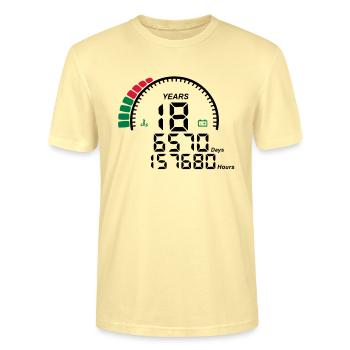 compteur anniversaire years ans 18 - T-shirt bio CRAFTER Stanley Stella Unisexe - crème - Devant - Alina (178cm) & Michal (187cm)