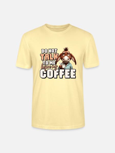 Grumpy donkey with coffee - Stanley/Stella CRAFTER Unisex Organic T-Shirt - cream