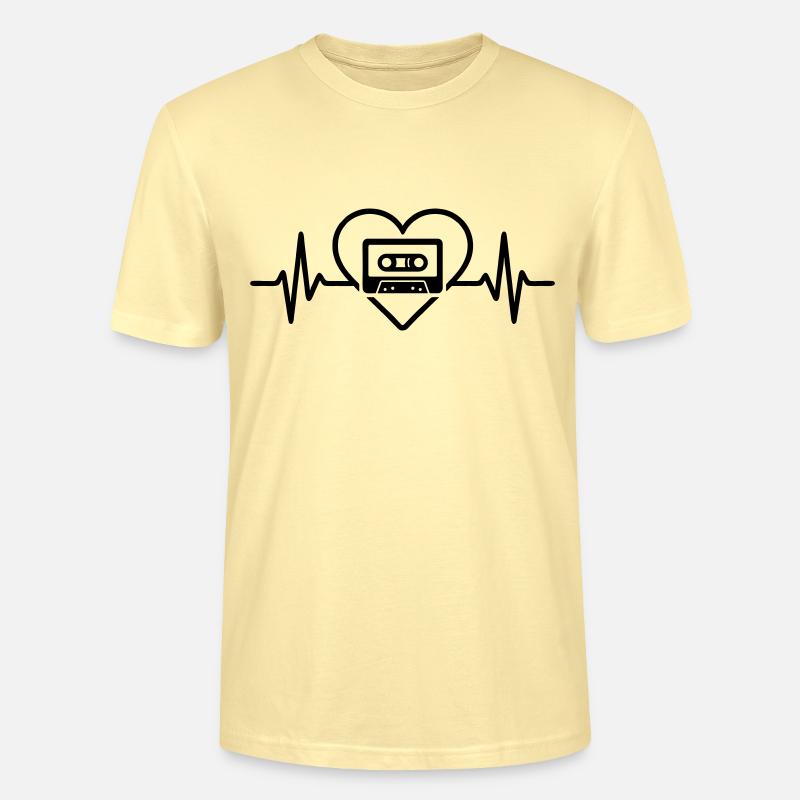 Herz Retro Kassette Musik - Stanley/Stella Unisex Bio-T-Shirt CRAFTER - Creme