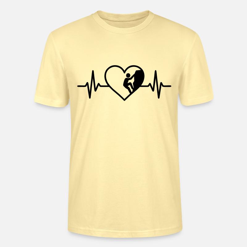 Klettern Sport Kletterer Herz - Stanley/Stella Unisex Bio-T-Shirt CRAFTER - Creme