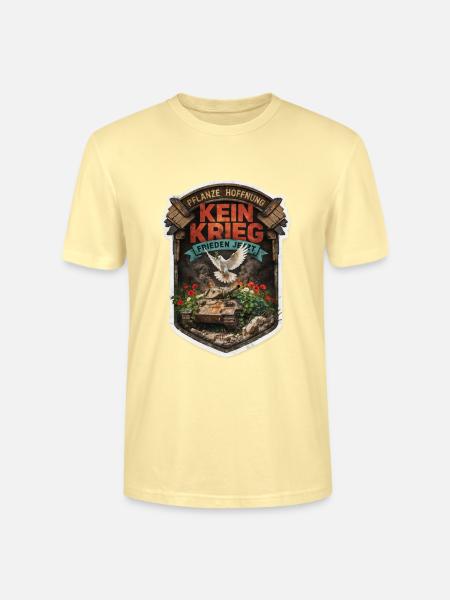 Kein Krieg Frieden Jetzt Patch - Stanley/Stella Unisex Bio-T-Shirt CRAFTER - Creme