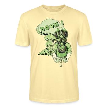 BOOM - Gamer Zocker Gaming Player Spieler Geschenk - Stanley/Stella Unisex Bio-T-Shirt CRAFTER - Creme - Vorne - Alina (178cm) & Michal (187cm)