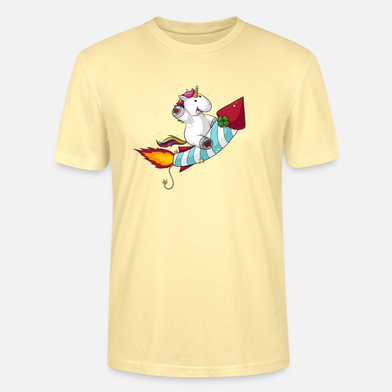 Comic Raketen Einhorn - Stanley/Stella Unisex Bio-T-Shirt CRAFTER - Creme