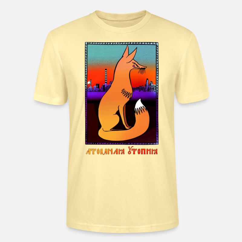 Atomic Utopia - Nuclear Fox - Stanley/Stella CRAFTER Unisex Organic T-Shirt - cream