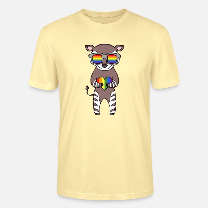 LGBT Tier Okapi Regenbogen - Stanley/Stella Unisex Bio-T-Shirt CRAFTER - Creme