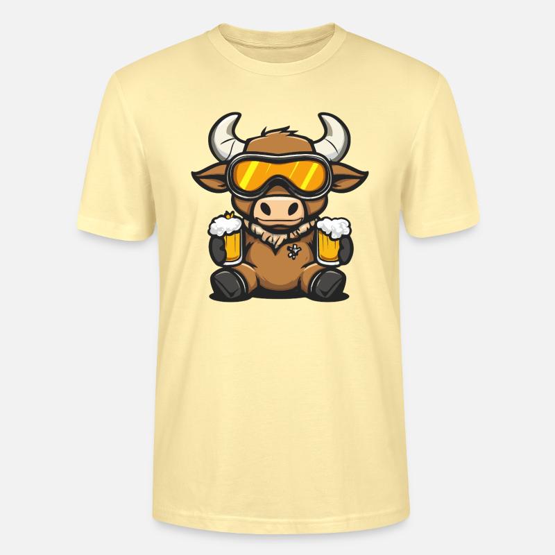 Stier Apres Ski Bier Comic - Stanley/Stella Unisex Bio-T-Shirt CRAFTER - Creme