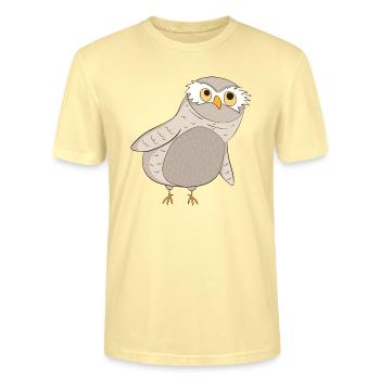 Kauz Eule - Stanley/Stella Unisex Bio-T-Shirt CRAFTER - Creme - Vorne - Alina (178cm) & Michal (187cm)